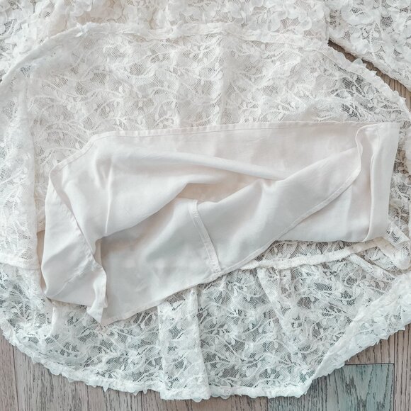 EUC Zara Girls Lace Floral Dress Ecru Ivory Wedding Flower Girl Special Occasion - Picture 5 of 5